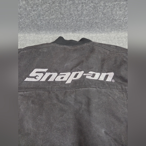 Snap On Canvas Jacket Mens XL Black Full Zip Multi Pocket Heavyweight - Picture 3 of 10